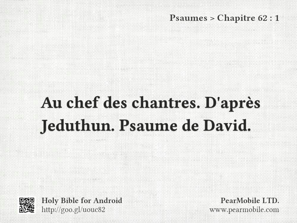 Psaumes, Chapitre 62:1